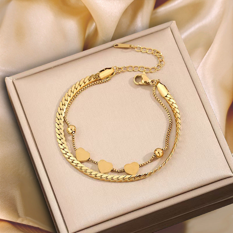 Wholesale Titanium Steel Gold Plated Star Love Bracelet - Women' s Fashion Jewelry Gift for Travel