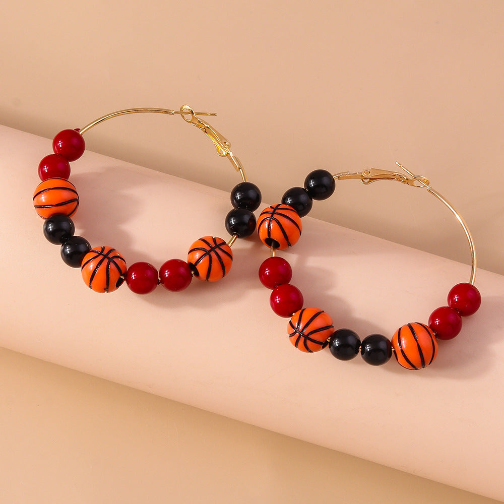 Wholesale Sports Ball Beaded Earrings