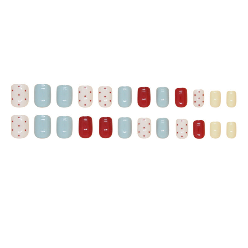 Wholesale 24 Pieces/box Colorful cute polka dot Nails Kits Nail Stickers