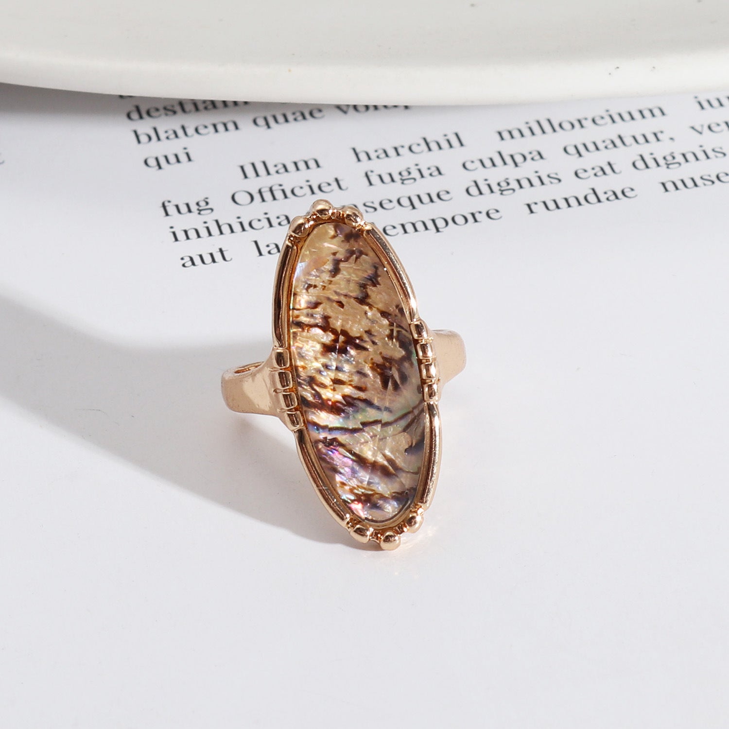 Wholesale faceted shell simple ring