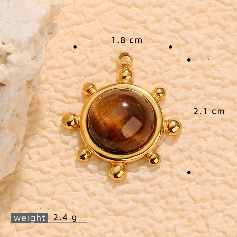 Wholesale stainless steel tiger' s eye stone jewelry pendant