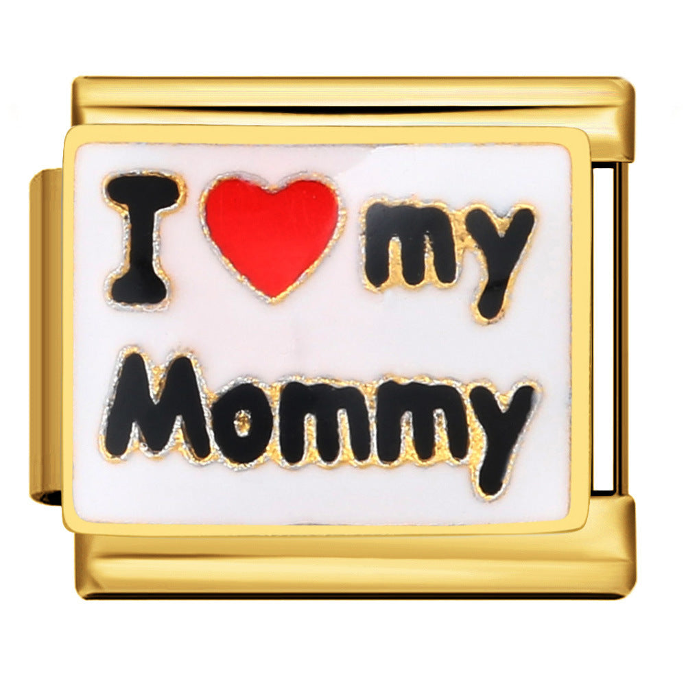 Wholesale Italian Charm Bracelet 9mm DIY Splicing Removable Gold Base Stainless Steel Composable Bracelet