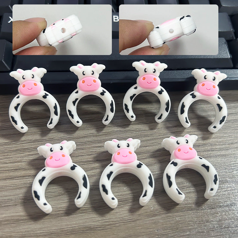 Wholesale 50pcs 15mm Cow Silicone Focus Beads DIY Beading Accessories Focal Beads ACC-BDS-JIaHao007