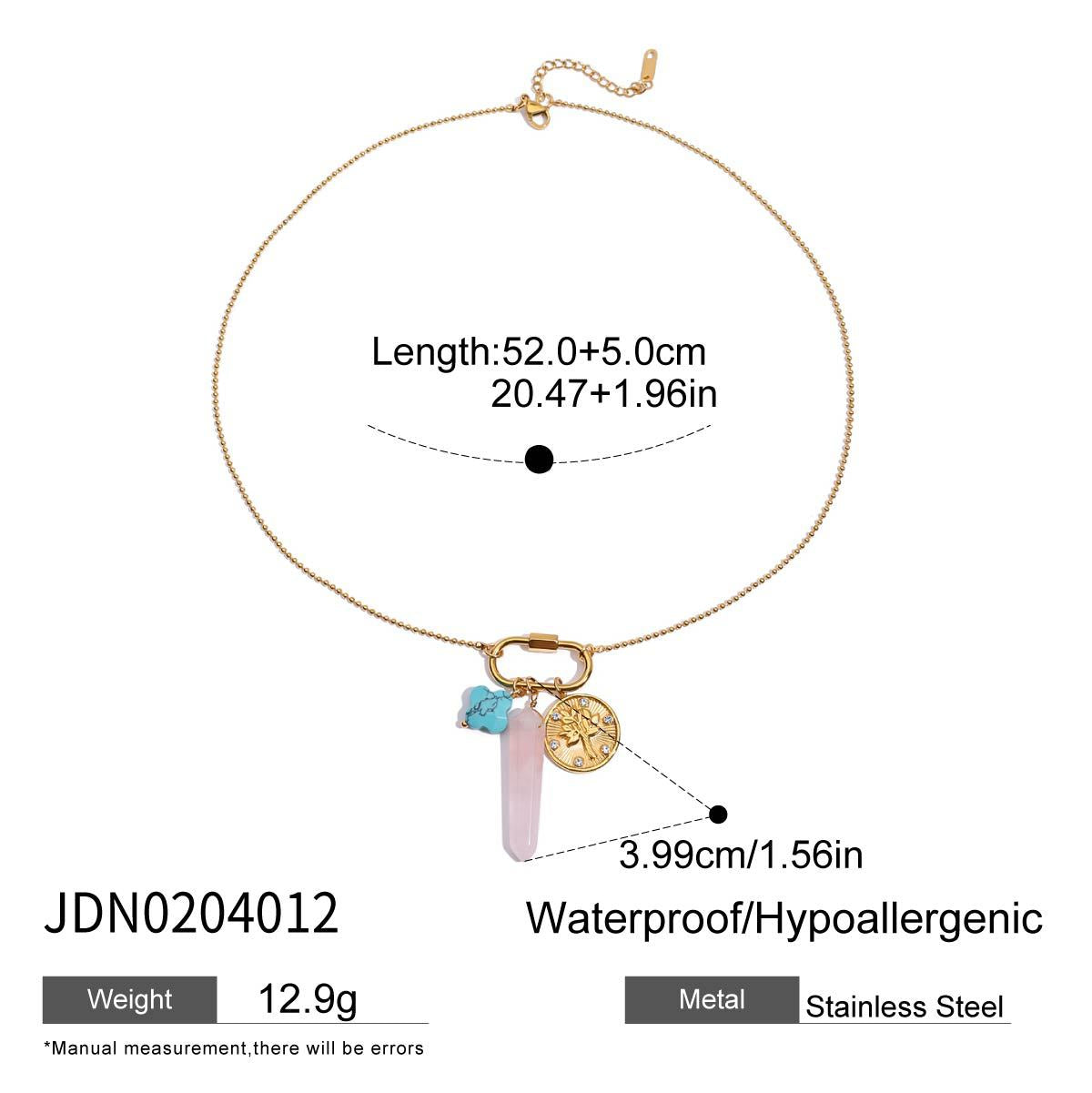 Wholesale  18K Gold Freshwater Pearl Devil's Eye Stainless Steel Necklace