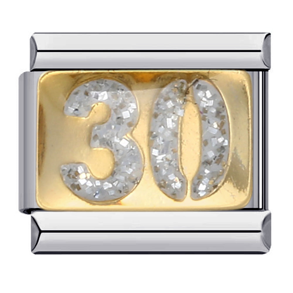 Wholesale Italian Charm Bracelet 9mm DIY Splicing Removable Dripping Oil Stainless Steel Composable Bracelet