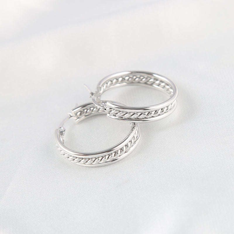 Wholesale Stainless steel Light luxury fashion hoop earrings