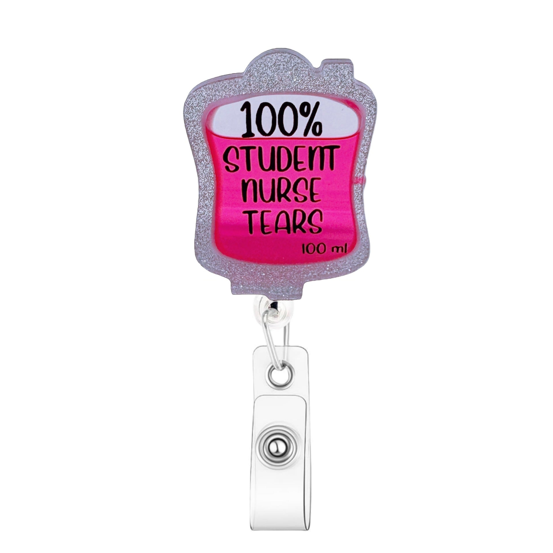 Wholesale  spot glitter liquid retractable Badge Reels,