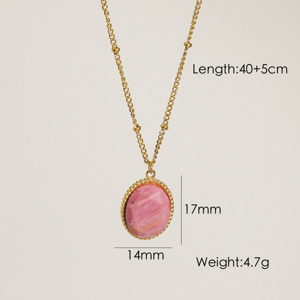 Wholesale  Stainless steel Retro Redstone Series Pendant Necklace