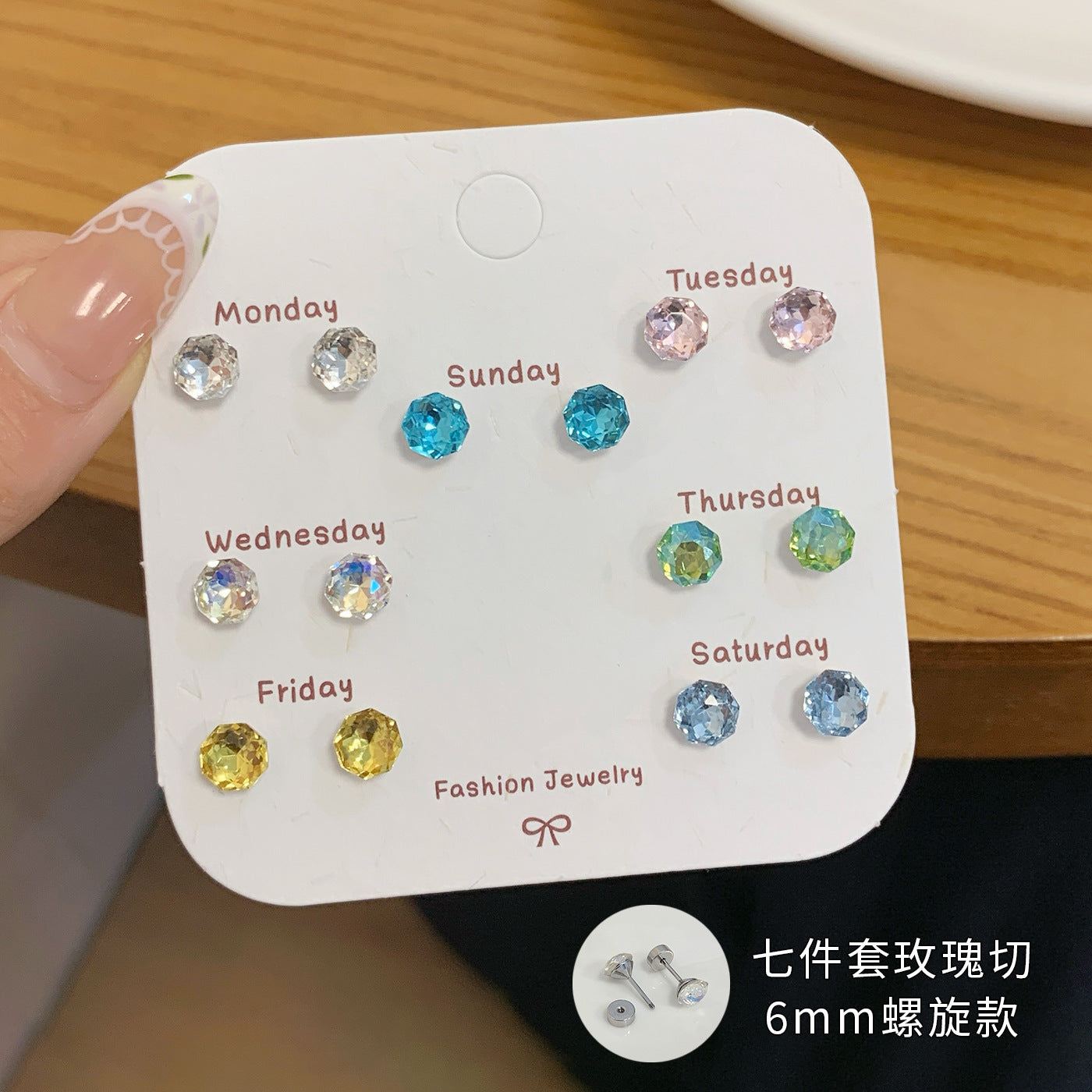 Wholesale Eight-Sided Rose  Earrings