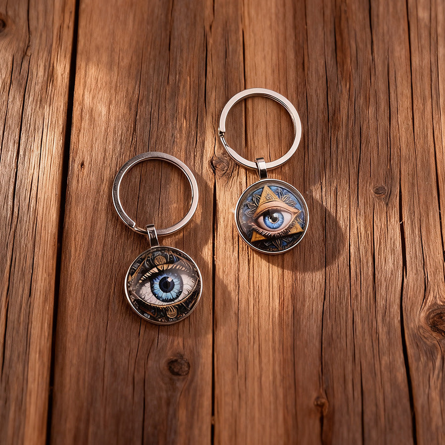 Wholesale Trendy Alloy Mysterious Eye Clover Keychain Pendant Men S European American Style Fashion Accessory Boutique Resale
