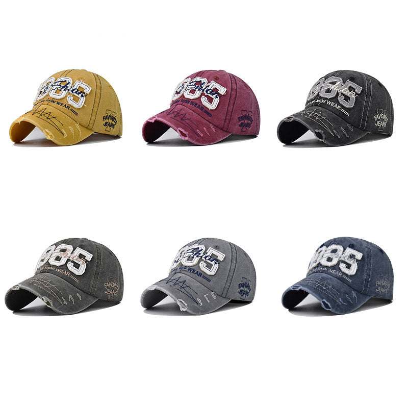 Wholesale Casual 1985 Letter Embroidered Distressed Cotton Baseball Cap For Everyday Summer Outdoor Style