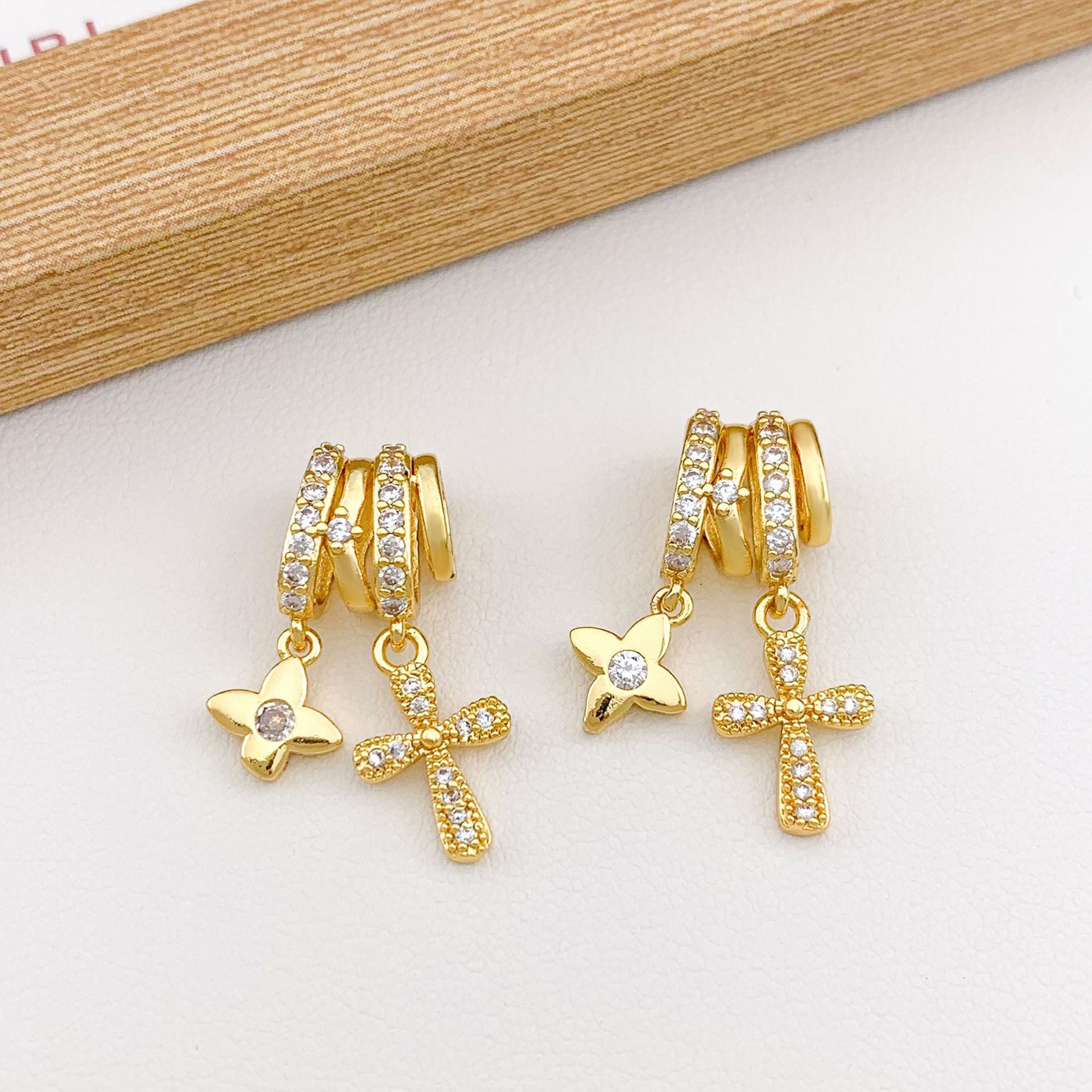 Wholesale Pendant Square Heart Micro-Paved Zircon DIY Jewelry