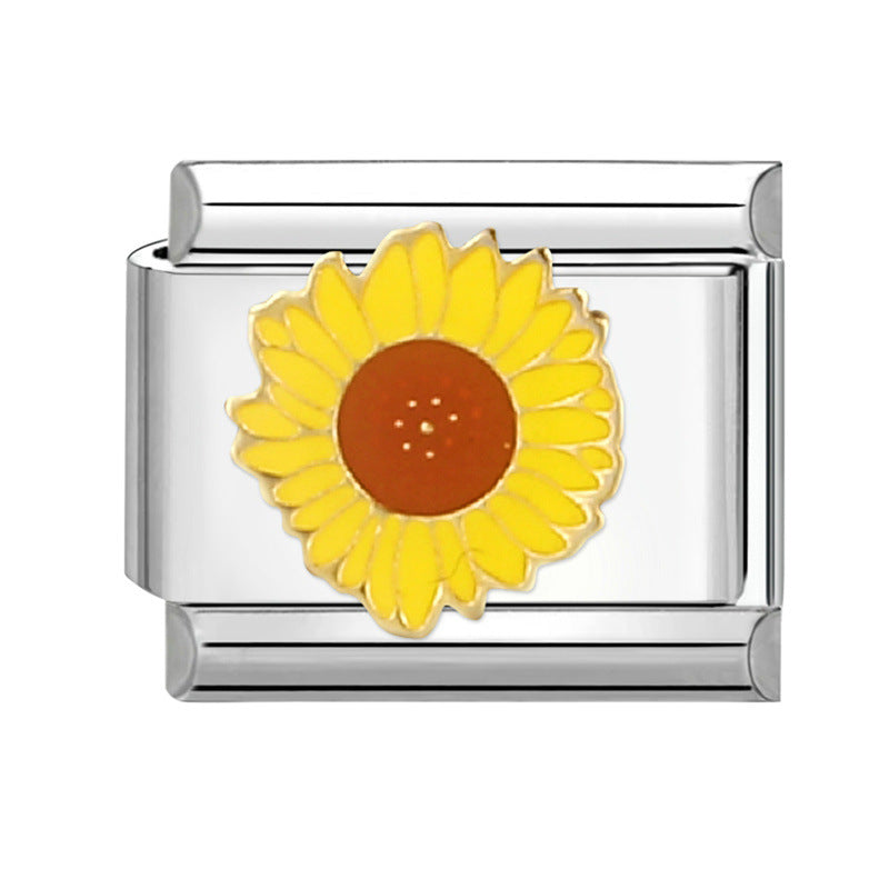 Wholesale Italian Charm Bracelet 9mm DIY Splicing Creative Pattern Stainless Steel Composable Bracelet