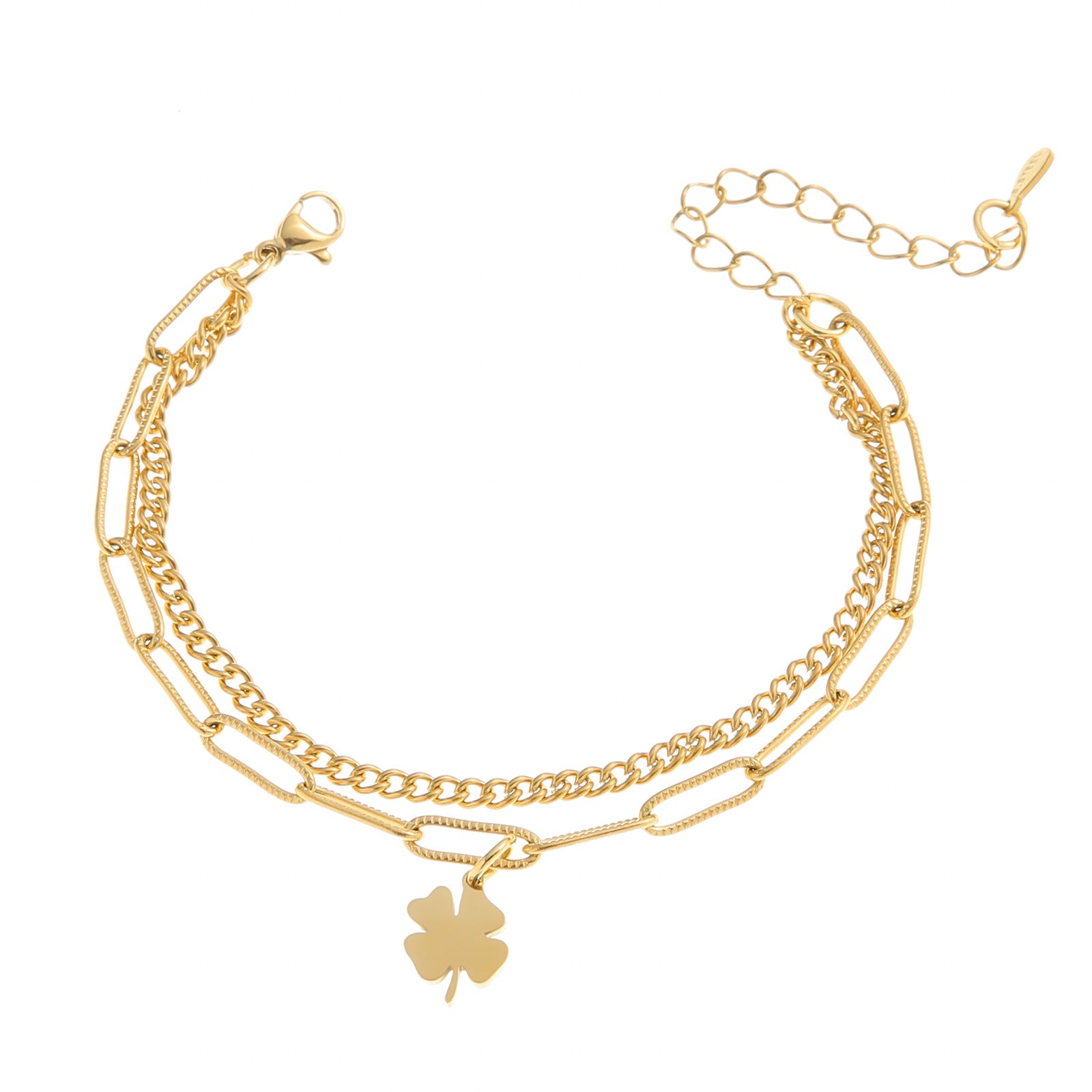 Cross en acier inoxydable en gros de quatre bracelet à double bracelet à double bracelet