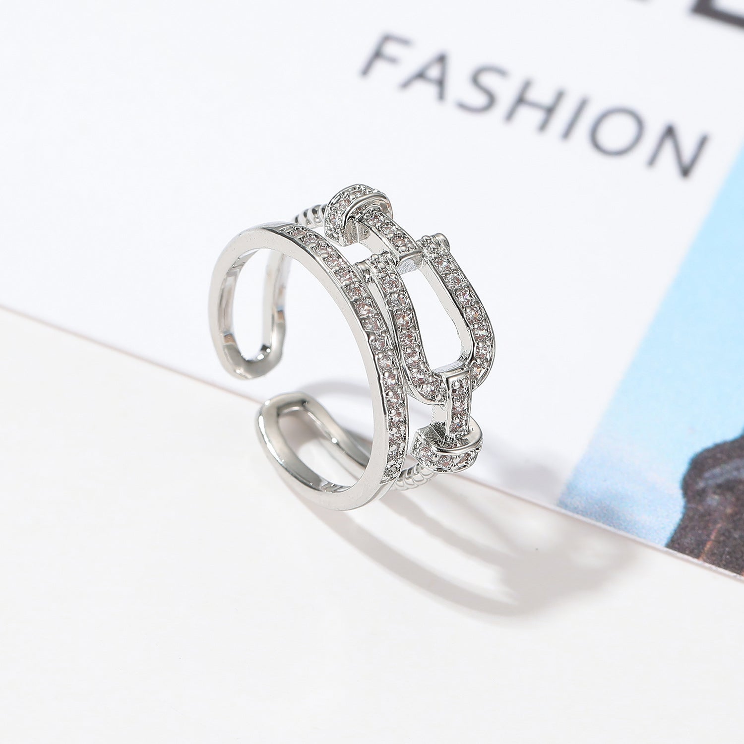 Wholesale Lock knot ring female  open ring