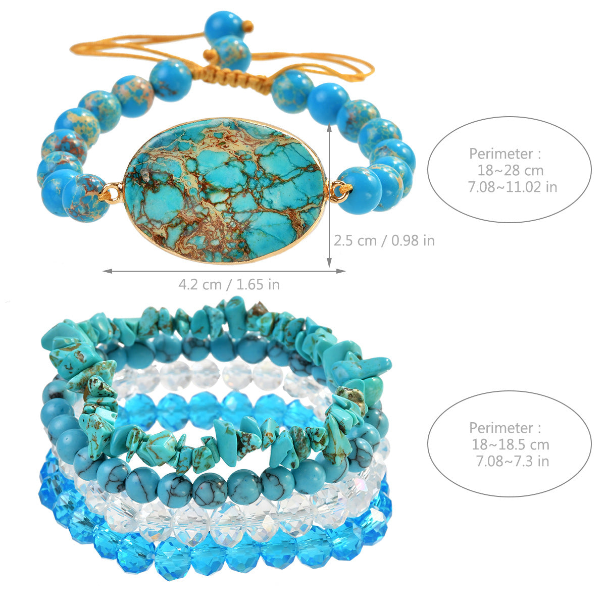Wholesale Trendy Women' s Turquoise Bead Bracelet,  Multi-Layer Woven Crystal Bracelet,  Fashion Jewelry Accessory,  Gift for Boutique Resale