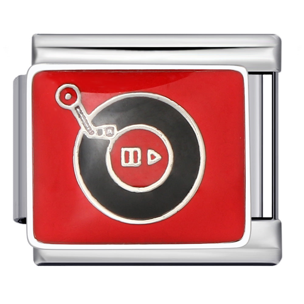 Wholesale Stainless Steel Italian Module Bracelet Titanium Steel Welding Pattern DIY  Charms