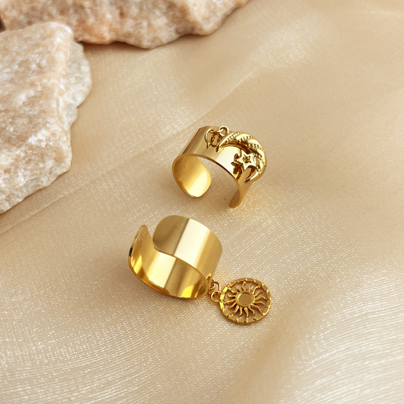 Wholesale Stainless Steel Electroplated 18K Gold Vintage Rings ACC-RS-YuSen004