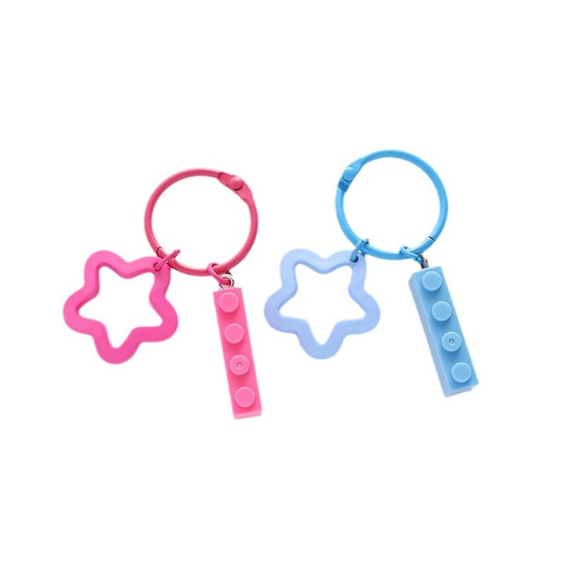 Wholesale acrylic colored five pointed star keychains ACC-KC-HuiMei012