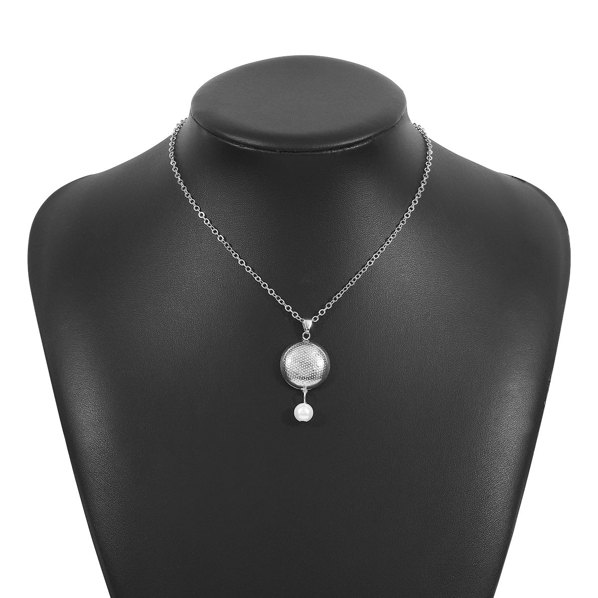 Wholesale Striped Alloy Pearl Tassel Earrings Ring Necklace  Niche