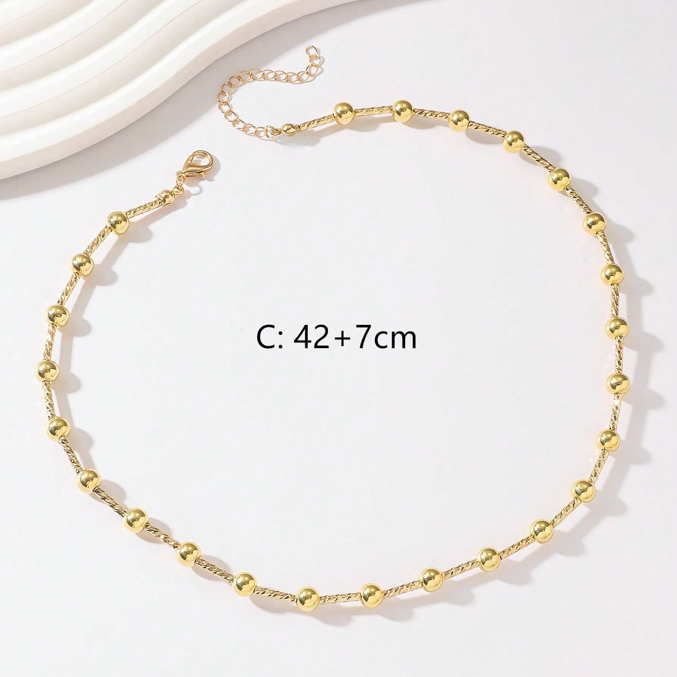 Wholesale exaggerated hip-hop punk round bead necklace