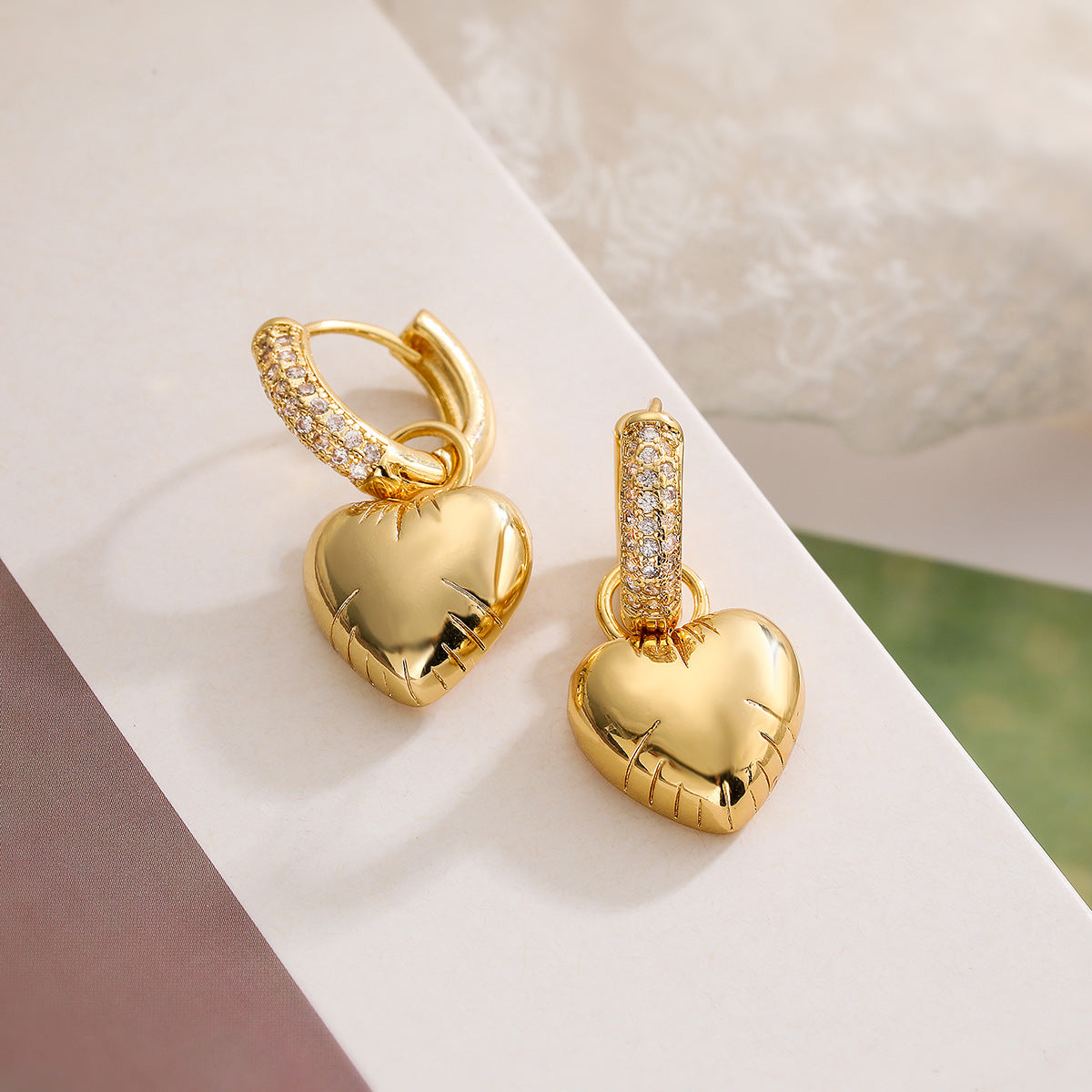 Wholesale Asymmetric Star Moon Zircon Earrings ACC-ES-AG004