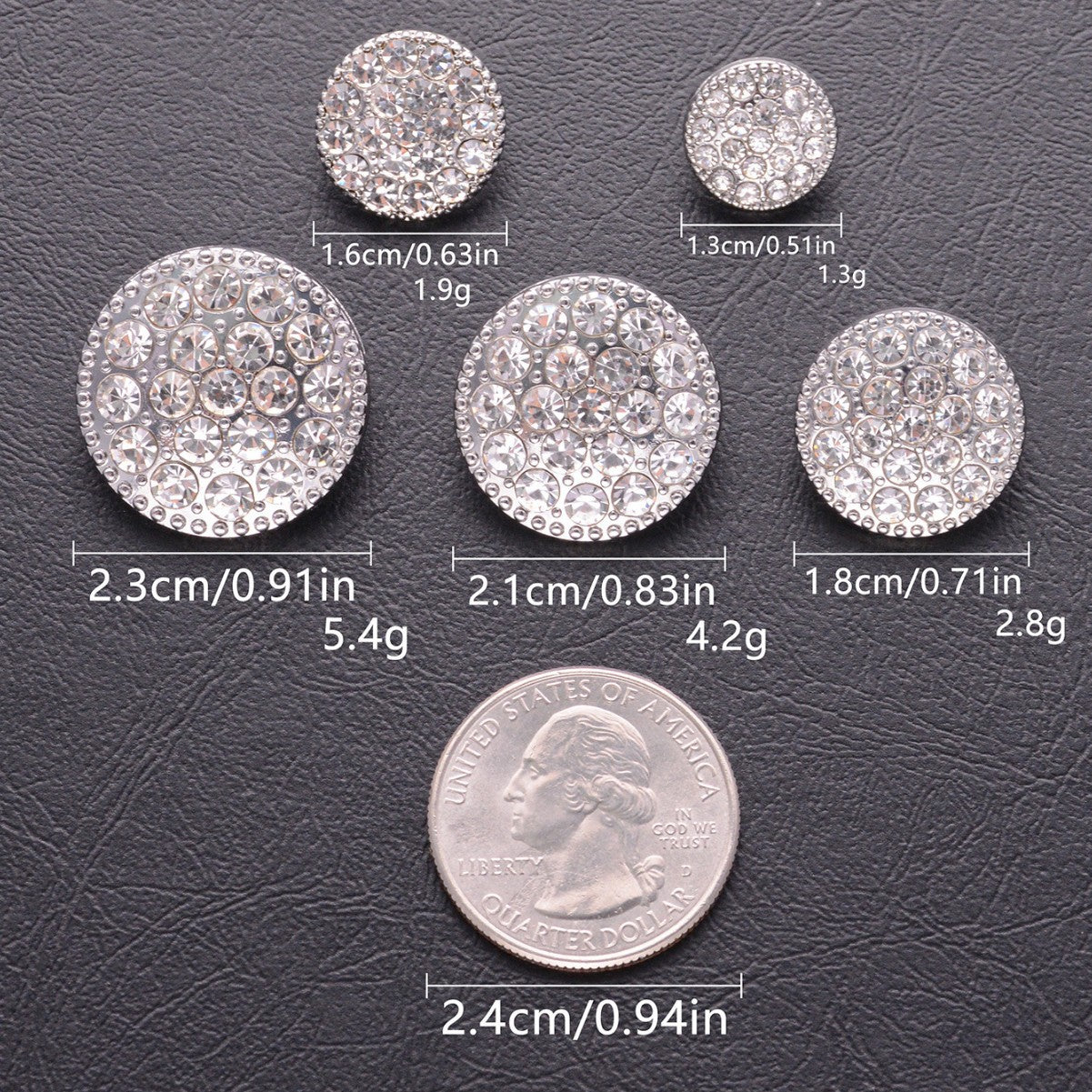 Wholesale 10pcs Metal cufflinks with rhinestones