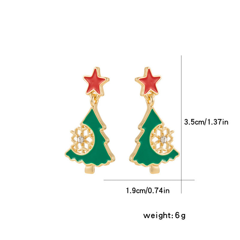 Wholesale Flash Diamond Snowflake Earrings