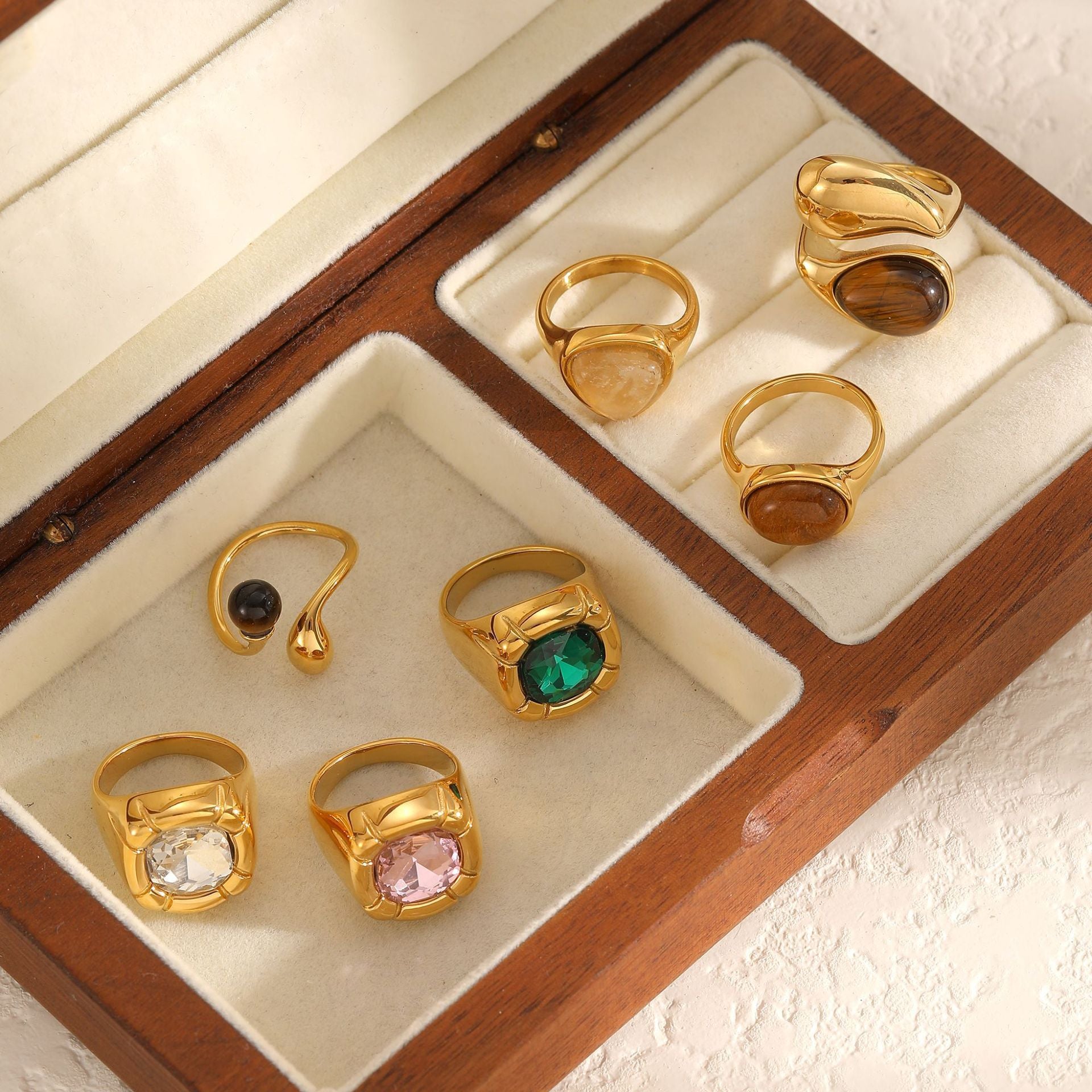 Wholesale Vacuum-plated stainless steel ring does not fade