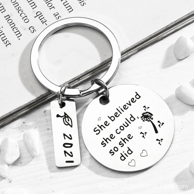 Wholesale Stainless Steel Tag Graduation Season Gift Metal Keychain ACC-KC-Chenz010