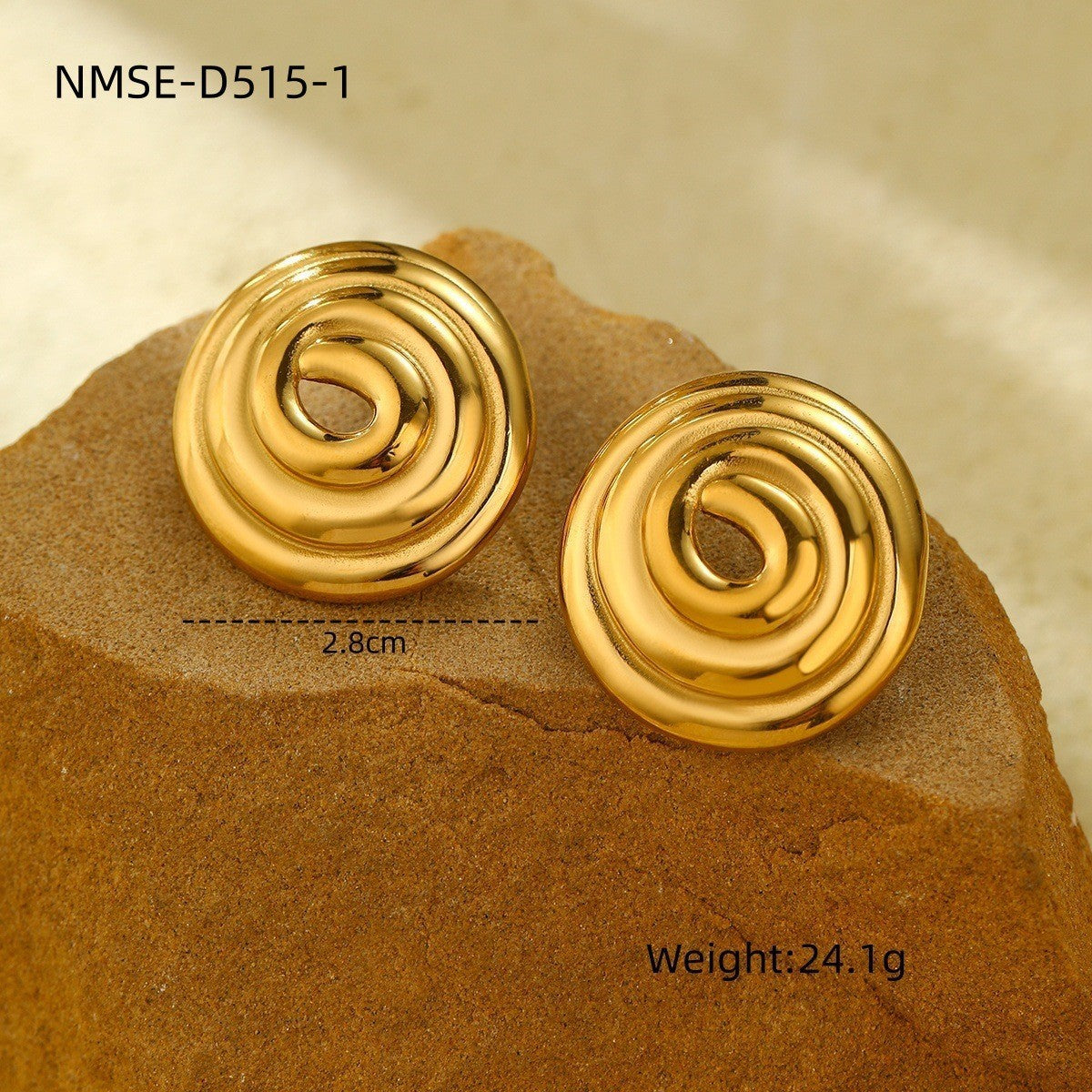 Wholesale  stainless steel gold plated mosquito disc earrings