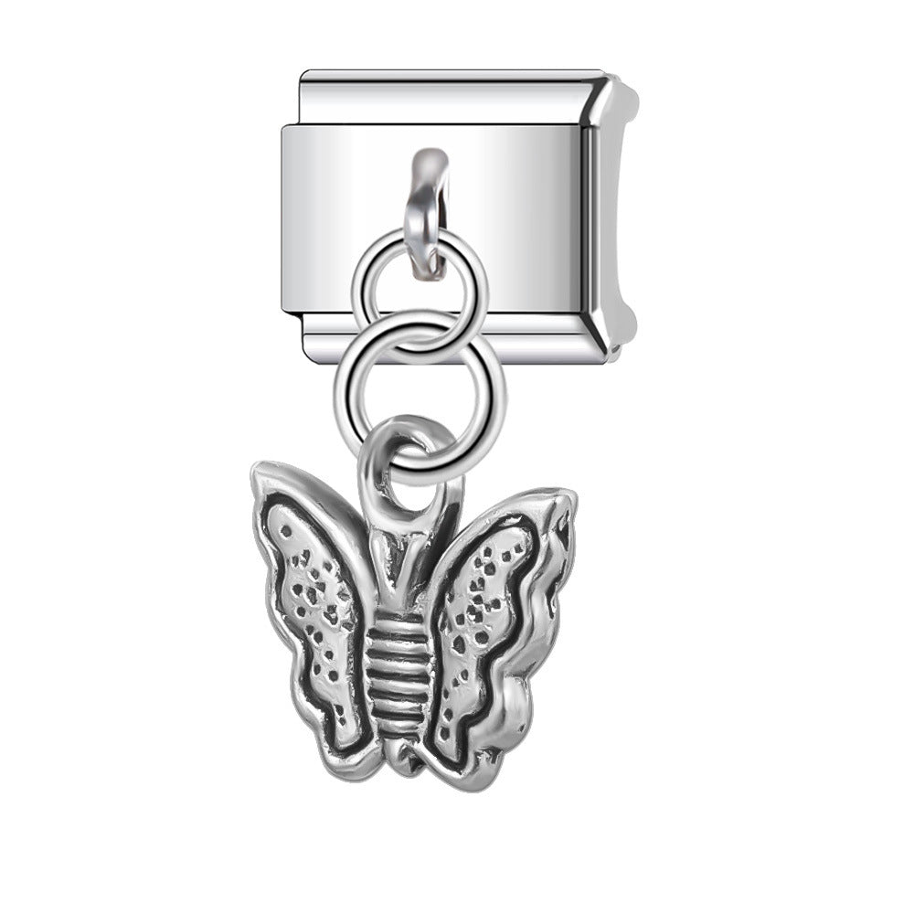 Wholesale Italian Charm Bracelet 9mm DIY 9mm Single-Section  Creative Stainless Steel Composable Bracelet