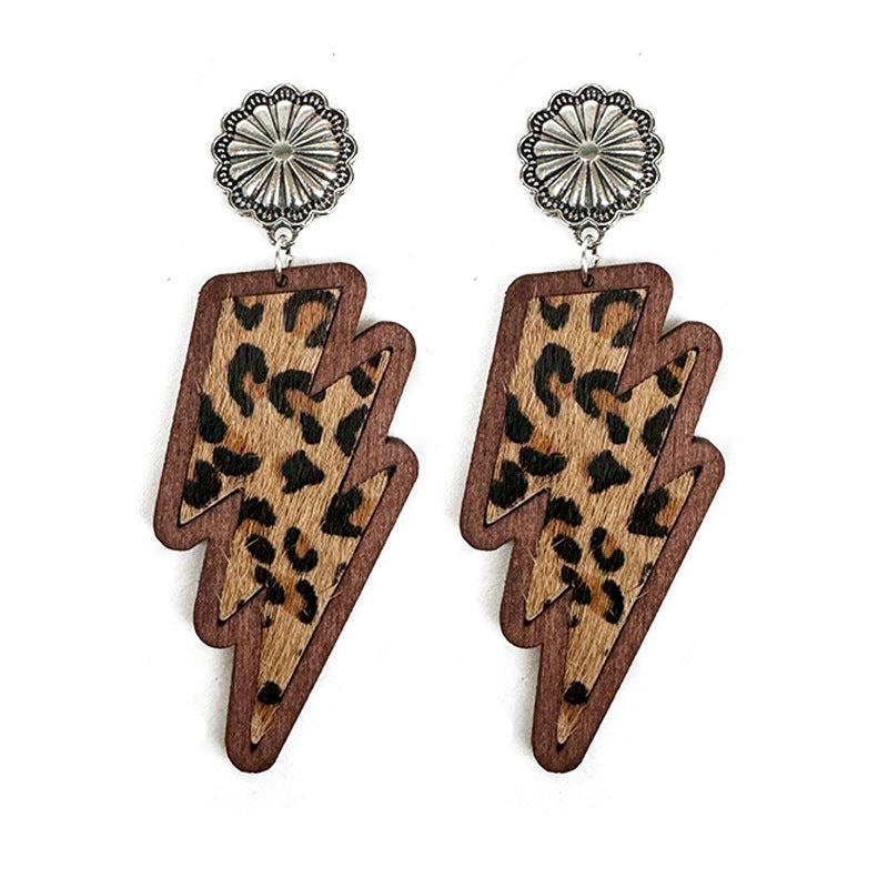 Wholesale  Western lightning earrings classic leopard print  earrings