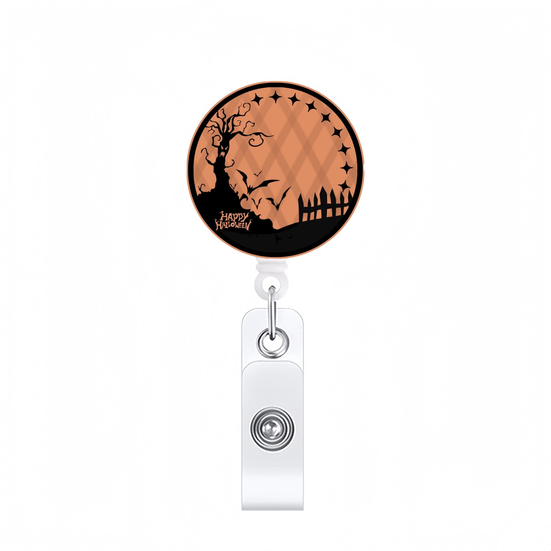 Wholesale Halloween Acrylic Retractable Clip Badge Keychain