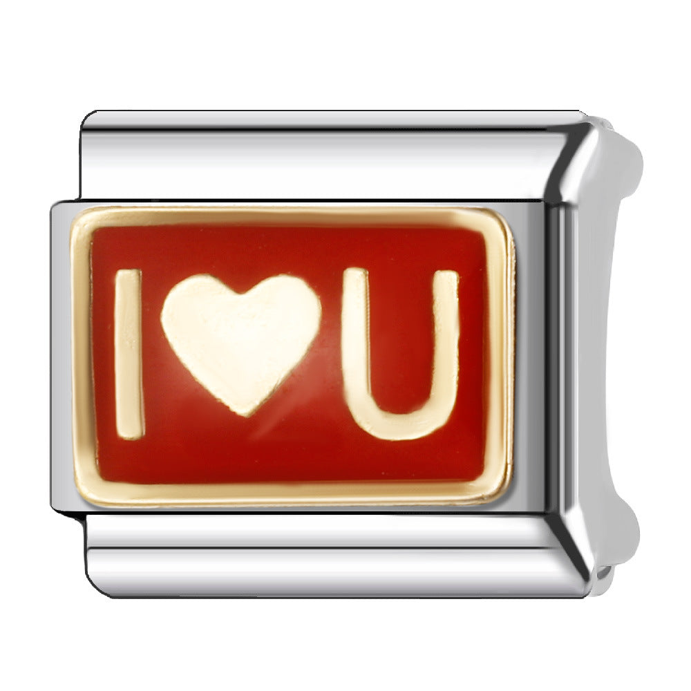 Wholesale Italian Charm Bracelet 9mm DIY Splicing Creative Pattern Stainless Steel Composable Bracelet