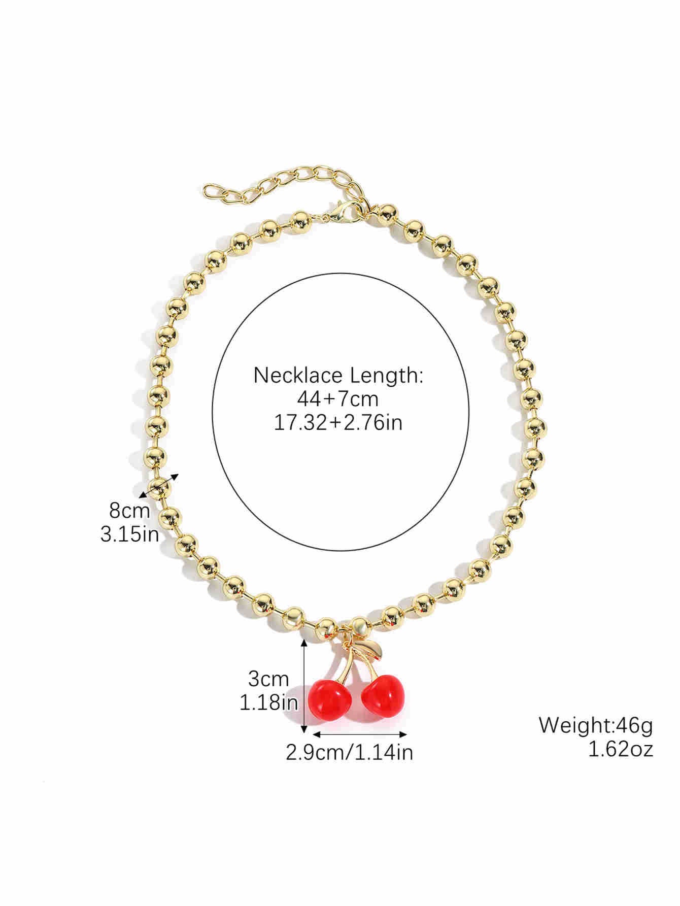 Wholesale  fruit jewelry fresh sweet pearl red cherry pendant necklace