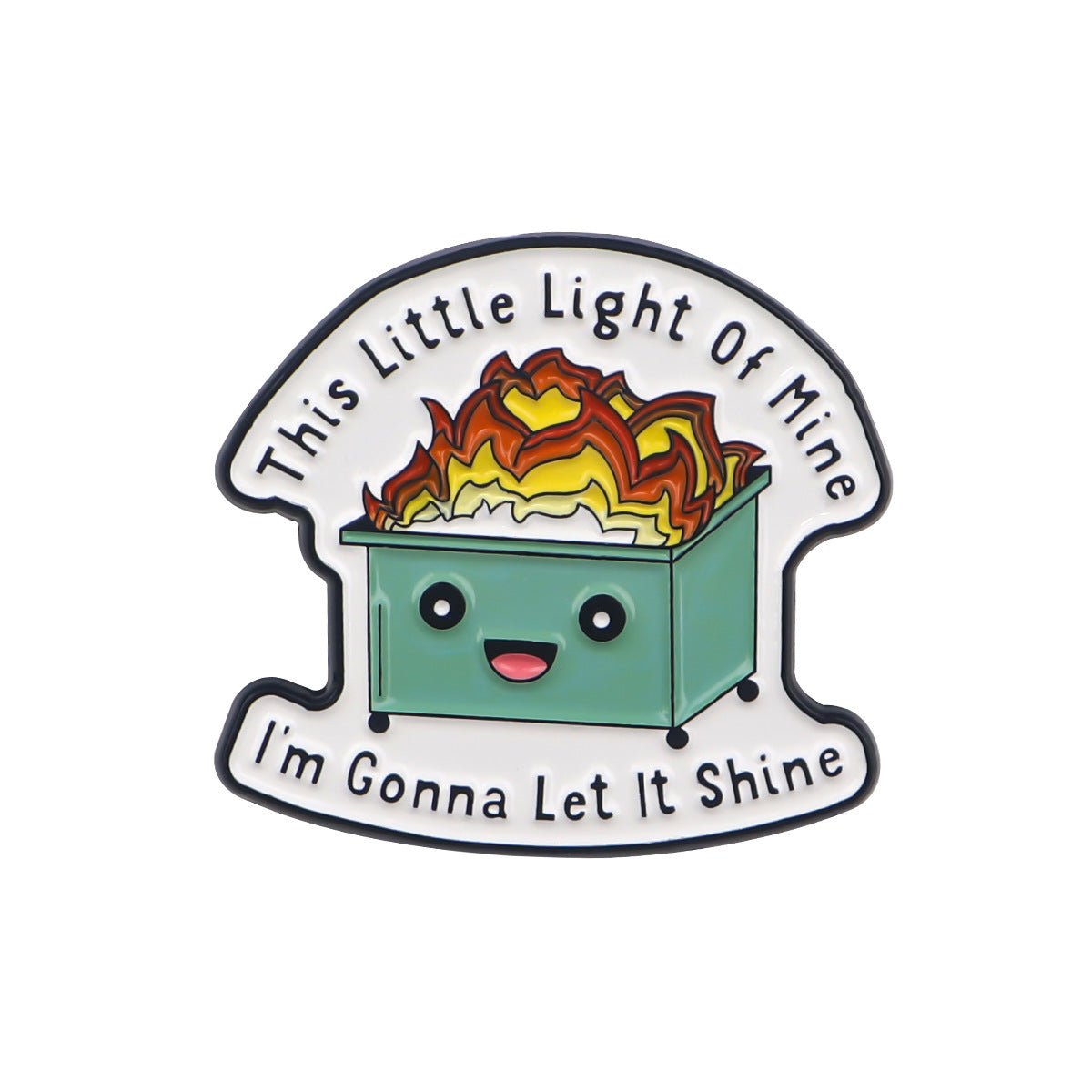 Wholesale Trash Can English Lettering Quote Brooch Badge