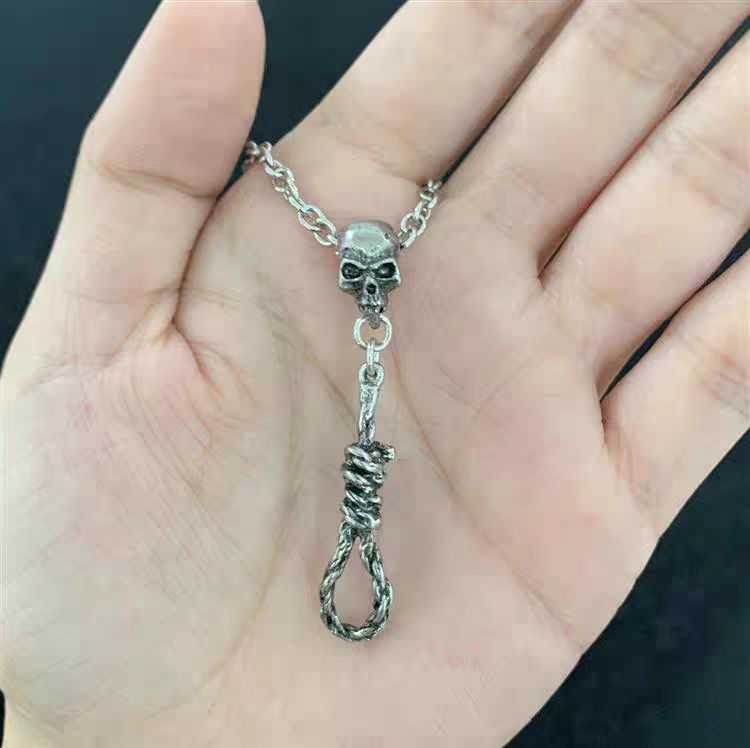Wholesale  Skull Hemp Rope Pendant Necklace