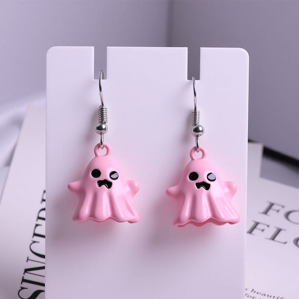 Wholesale  Gothic Ghost Three-Dimensional Alloy Pendant Earrings