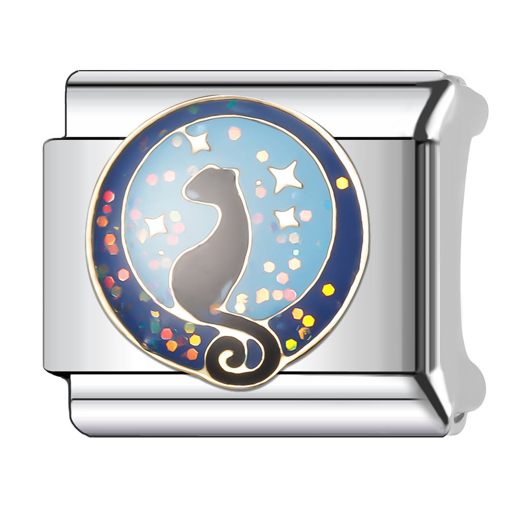 Wholesale Italian Charm Bracelet 9mm DIY Splicing Cute Cartoon Animal Stainless Steel Composable Bracelet