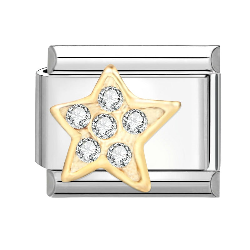 Wholesale Italian modular bracelet 9mm DIY splicing detachable simple pattern stainless steel combinable bracelet