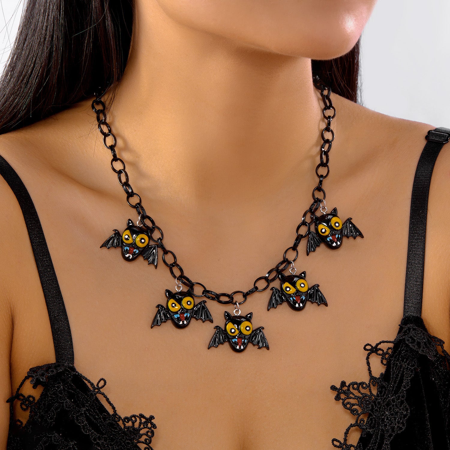 Wholesale  Personalized  Creative Pumpkin Ghost Pendant Clavicle Chain Necklace