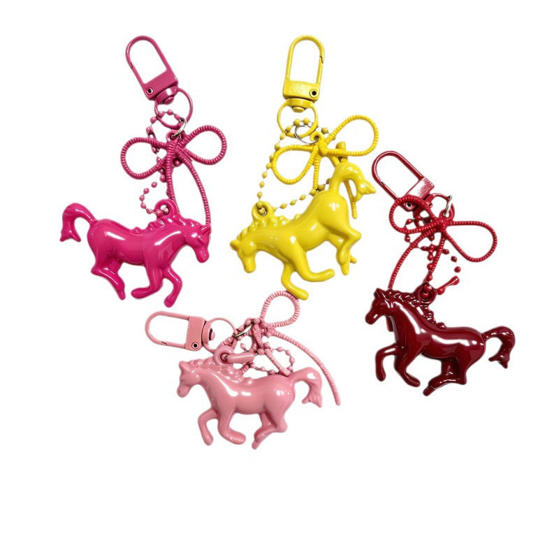 Wholesale Cute Acrylic Horse Keychain Bag Charm Car Key Accessory Gift