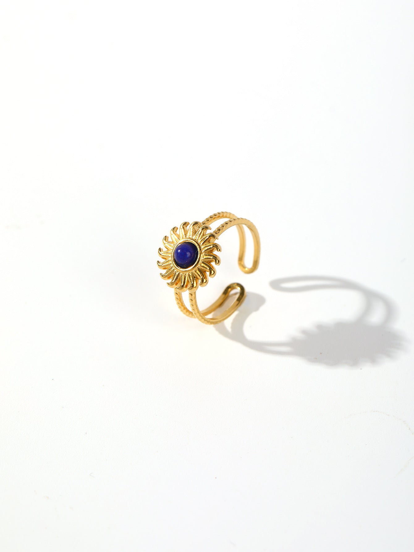 Wholesale 18k Gold Plated Tiger Eye Turquoise Stainless Steel Rings ACC-RS-MuC016