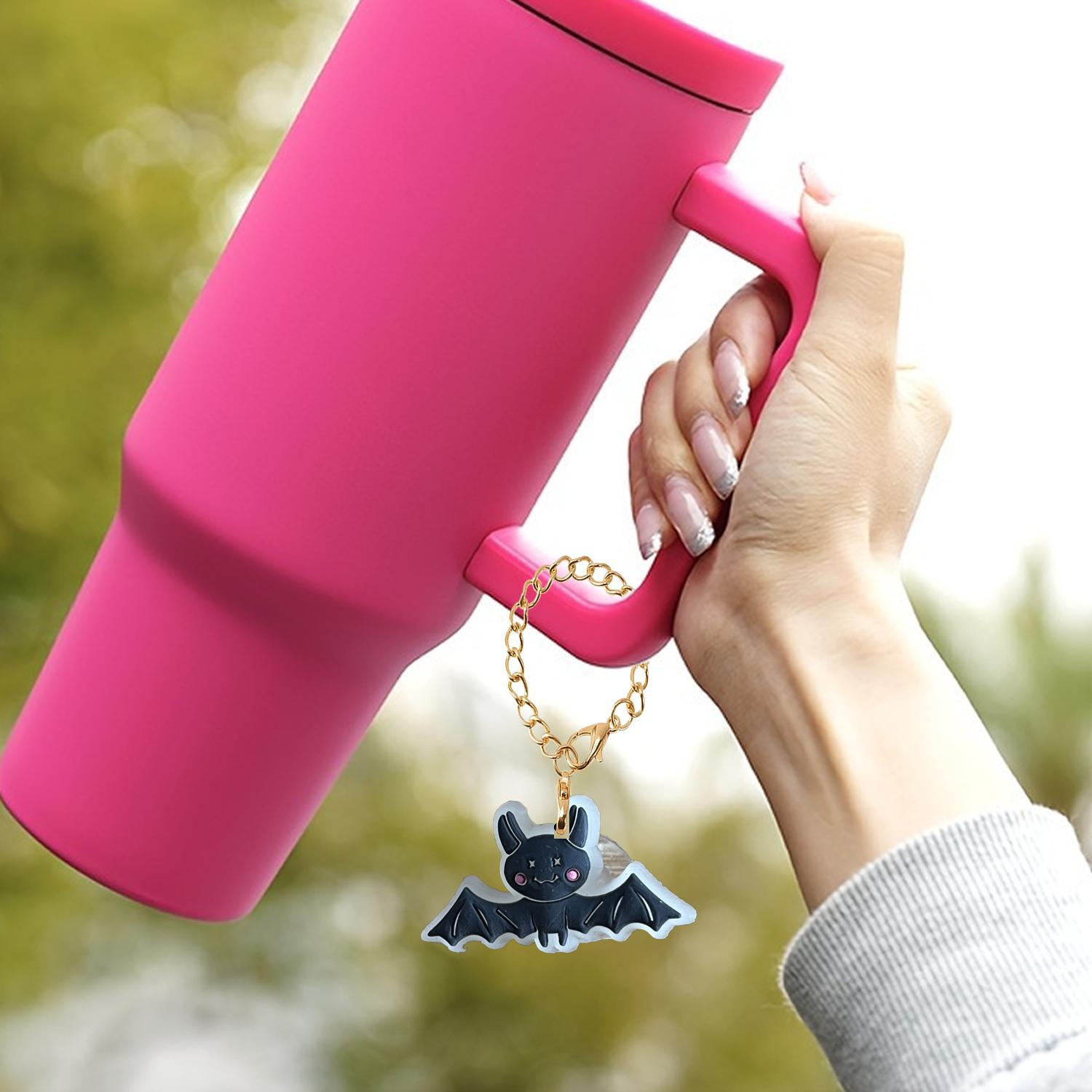 Wholesale Halloween Fluorescent Bat Skull Soft Rubber Hanging Chain Cup Accessories Chain ACC-CA-XieJi007