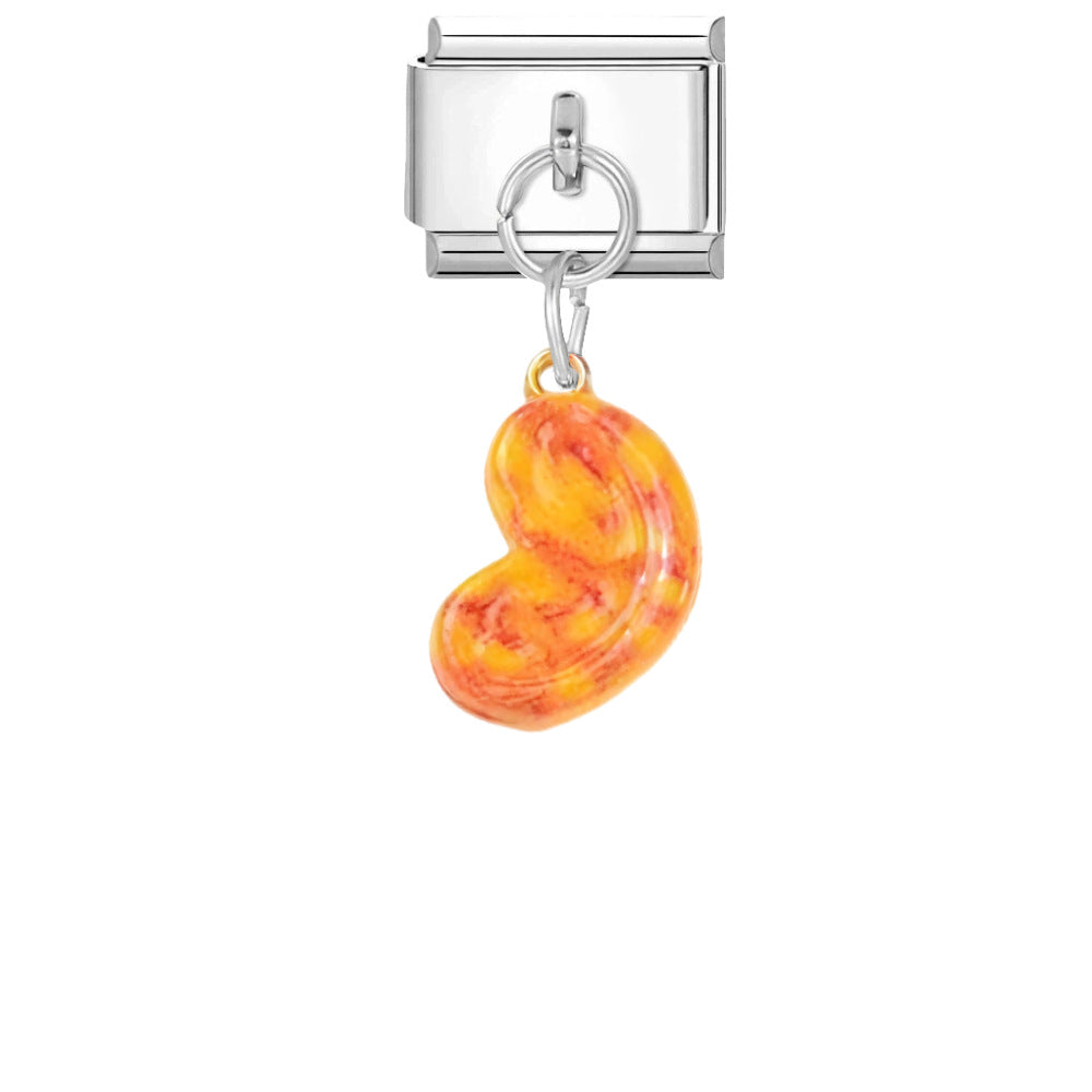 Wholesale Italian Modular Light Orange Titanium Steel Bracelet - DIY Elastic Fashion Accessory,  Boutique Resale Gift
