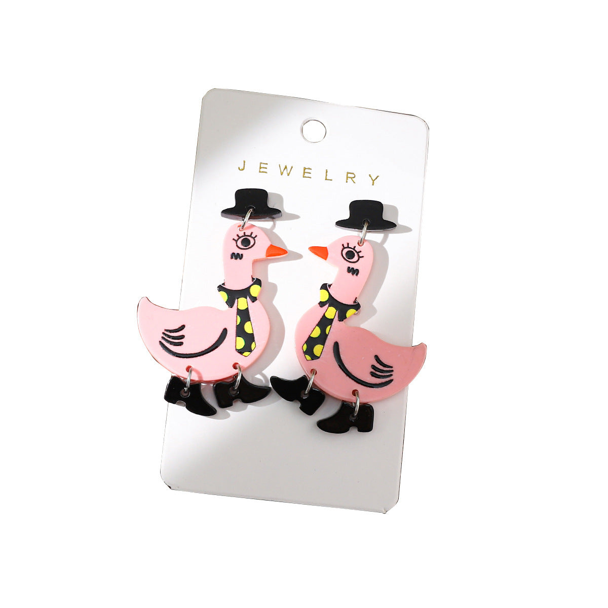 Wholesale Cute Funny Tie Duck Earrings