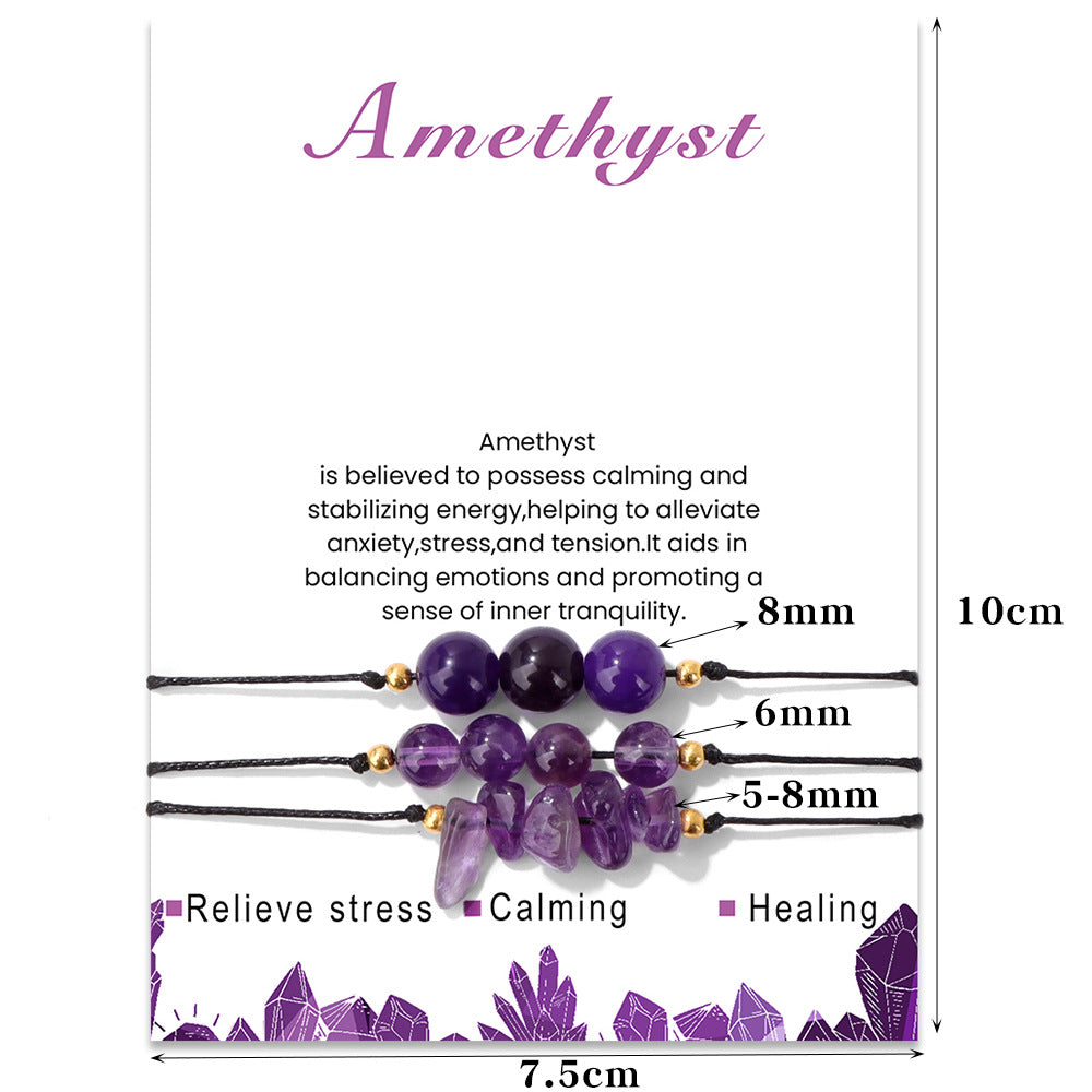 Wholesale Natural Stone Crystal Set Crushed Stone Beads Handmade Woven Bracelets ACC-BT-GEB010