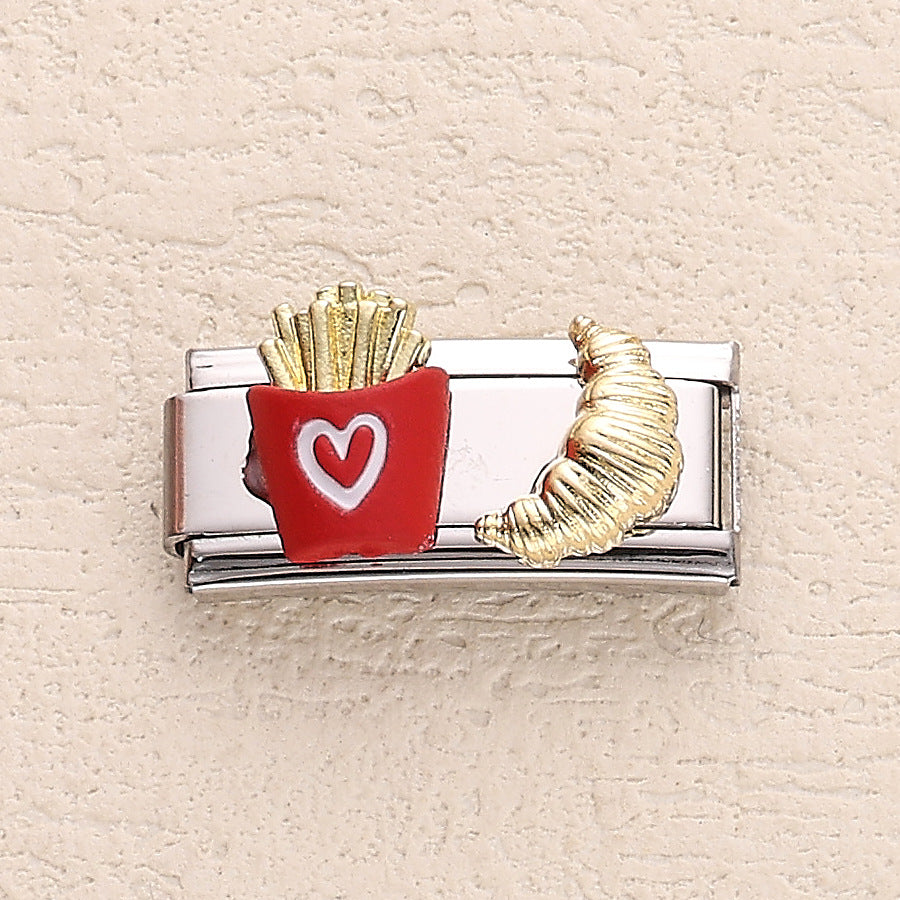 Wholesale 10pcs Italian Charm Bracelet 9mm DIY Splicing Cute Creative Stainless Steel Composable Bracelet