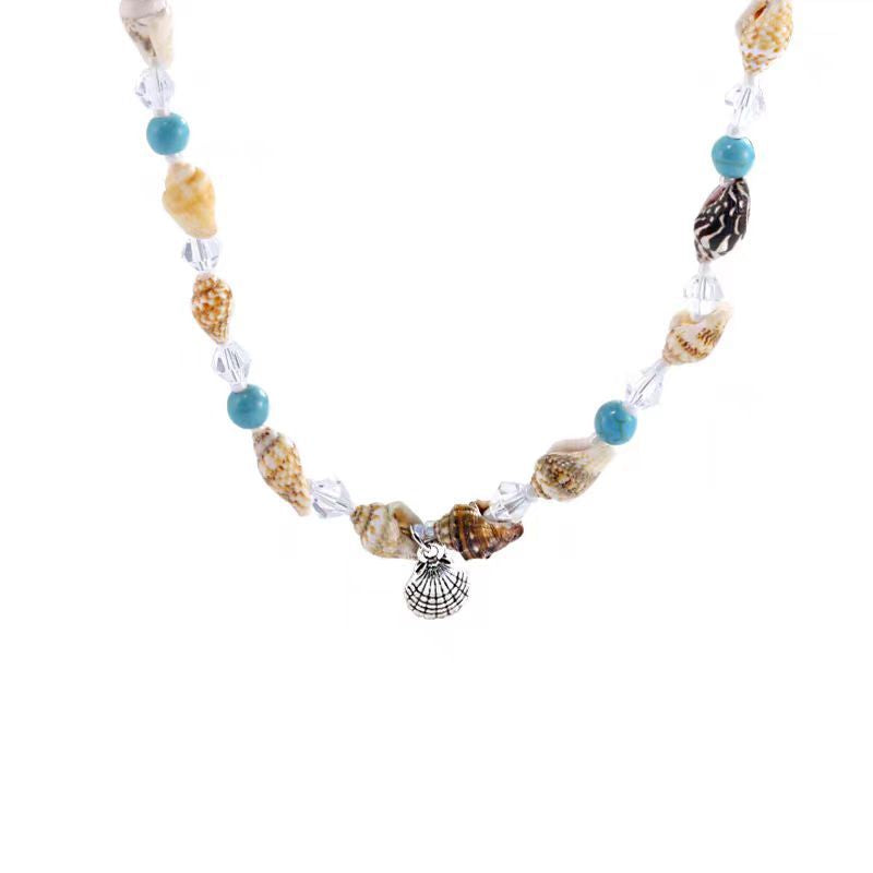 Wholesale Summer Dopamine Beaded Shell Necklace